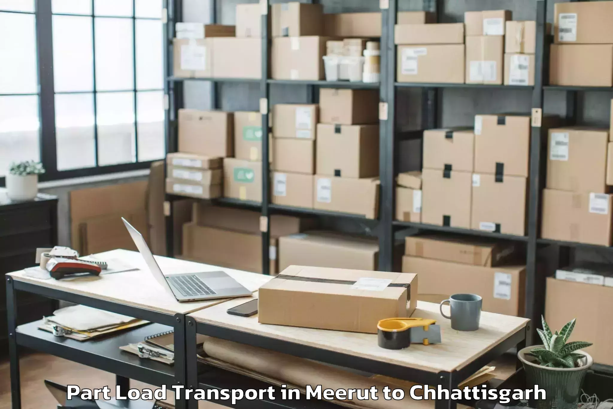 Meerut to Raipur Airport Rpr Part Load Transport Booking